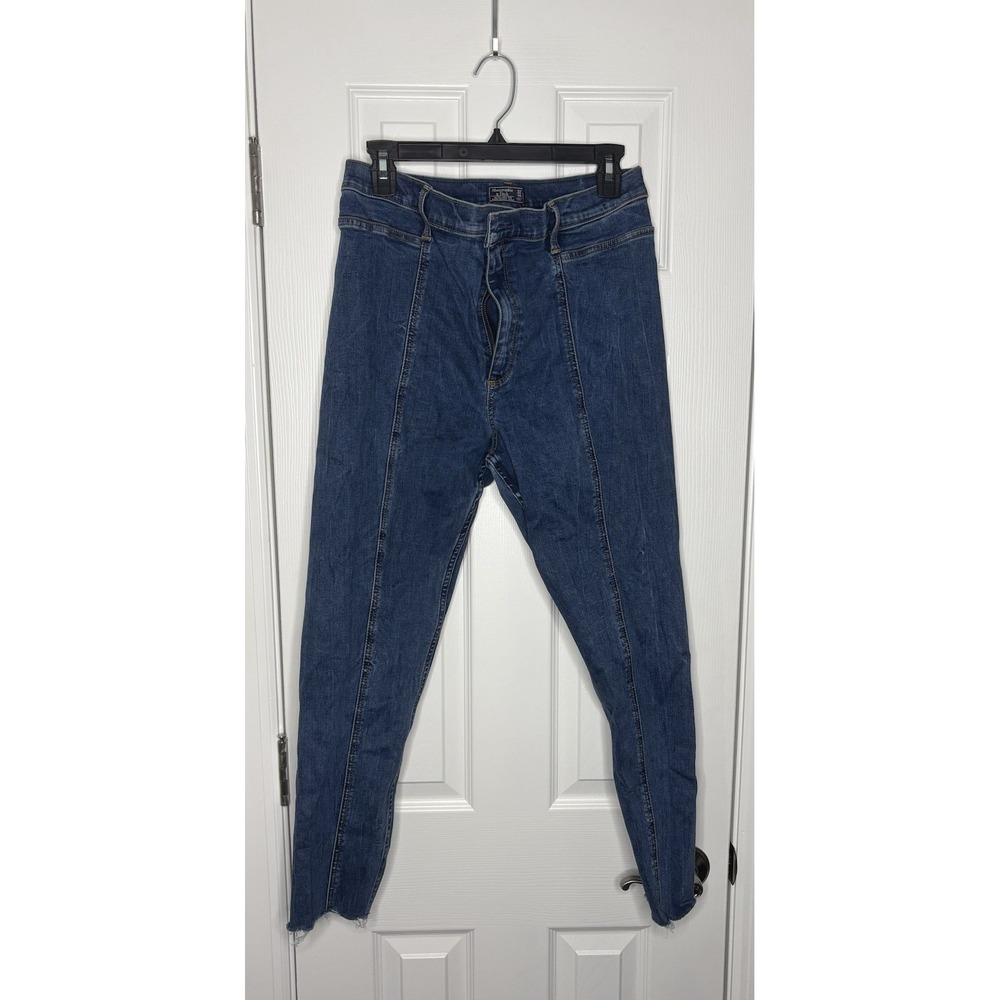 Abercrombie Fitch Women's Ultra Skinny High Rise Super Skinny Jeans Blue 32/ 14R